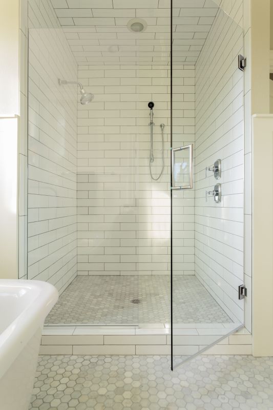 Modern Shower with Custom Tiles